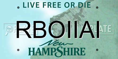 RBOIIAI New Hampshire License Plate