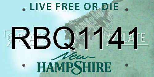 RBQ1141 New Hampshire License Plate