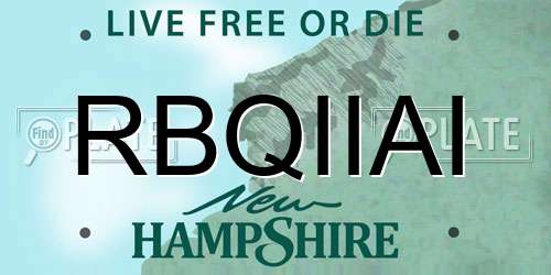 RBQIIAI New Hampshire License Plate