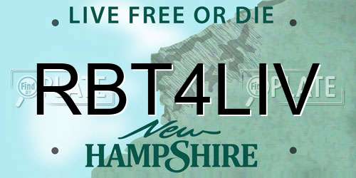 RBT4LIV New Hampshire License Plate