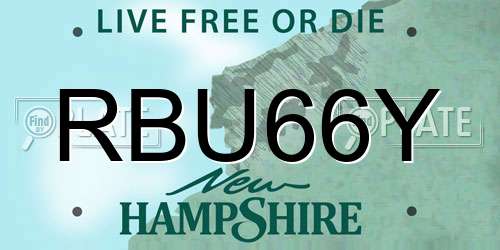 RBU66Y New Hampshire License Plate