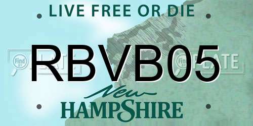 RBVB05 New Hampshire License Plate