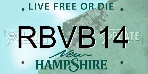 RBVB14 New Hampshire License Plate