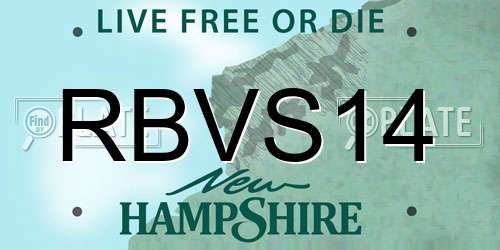 RBVS14 New Hampshire License Plate