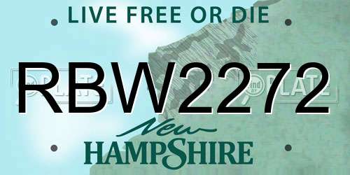 RBW2272 New Hampshire License Plate