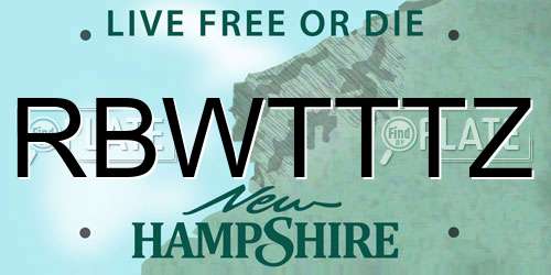RBWTTTZ New Hampshire License Plate