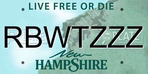 RBWTZZZ New Hampshire License Plate