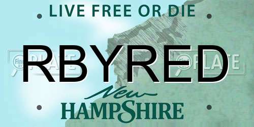 RBYRED New Hampshire License Plate