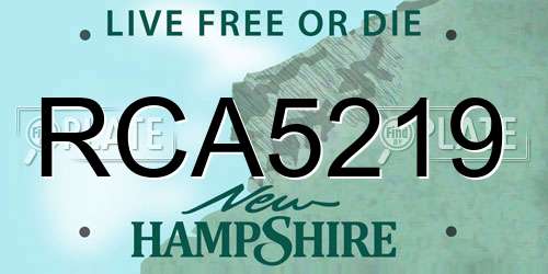 RCA5219 New Hampshire License Plate