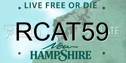 RCAT59 New Hampshire License Plate