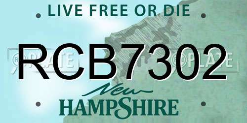 RCB7302 New Hampshire License Plate