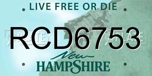 RCD6753 New Hampshire License Plate