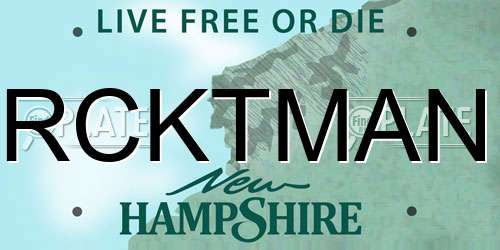 RCKTMAN New Hampshire License Plate