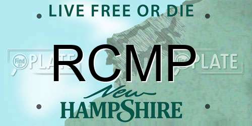 RCMP New Hampshire License Plate