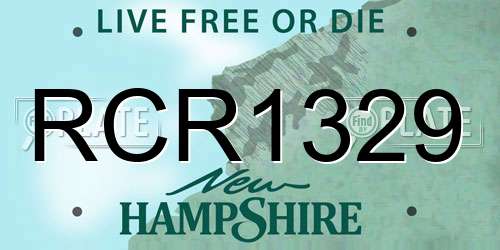 RCR1329 New Hampshire License Plate