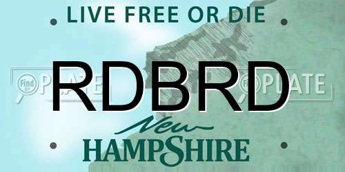 RDBRD New Hampshire License Plate