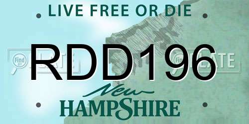 RDD196 New Hampshire License Plate