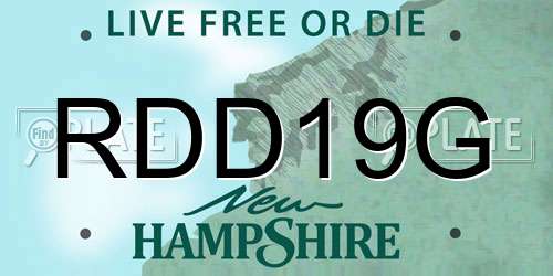 RDD19G New Hampshire License Plate