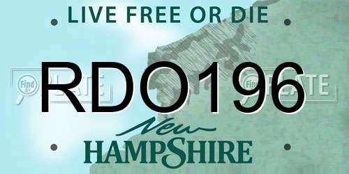 RDO196 New Hampshire License Plate
