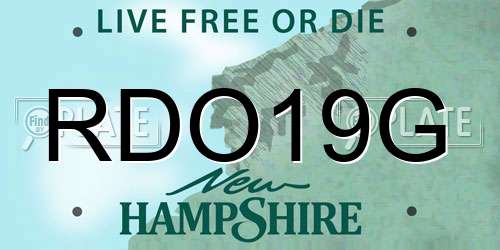 RDO19G New Hampshire License Plate