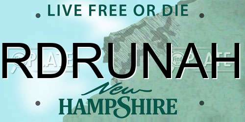 RDRUNAH New Hampshire License Plate