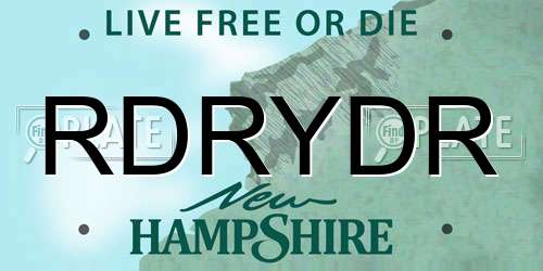 RDRYDR New Hampshire License Plate
