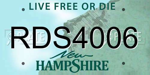 RDS4006 New Hampshire License Plate