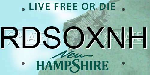 RDSOXNH New Hampshire License Plate