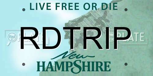 RDTRIP New Hampshire License Plate