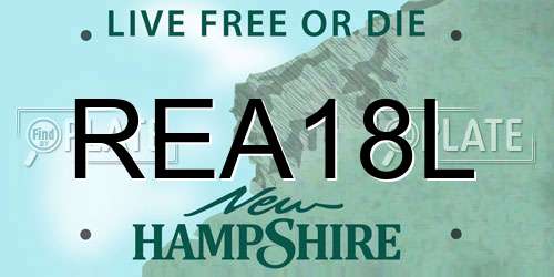REA18L New Hampshire License Plate