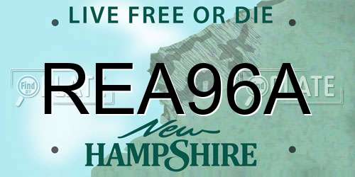 REA96A New Hampshire License Plate