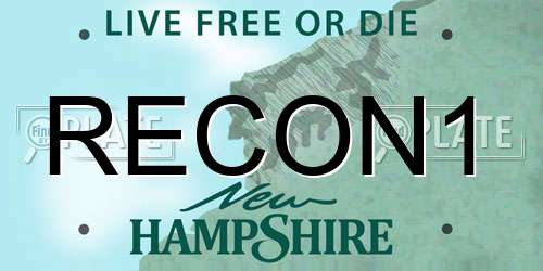 RECON1 New Hampshire License Plate