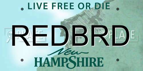 REDBRD New Hampshire License Plate