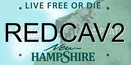 REDCAV2 New Hampshire License Plate