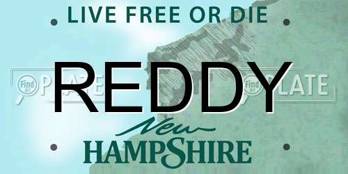 REDDY New Hampshire License Plate