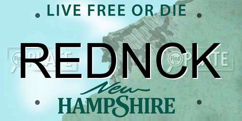 REDNCK New Hampshire License Plate
