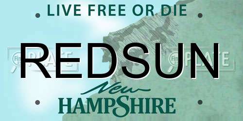 REDSUN New Hampshire License Plate
