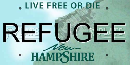REFUGEE New Hampshire License Plate