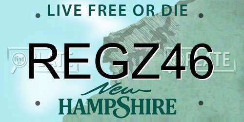 REGZ46 New Hampshire License Plate