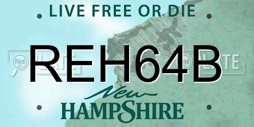 REH64B New Hampshire License Plate