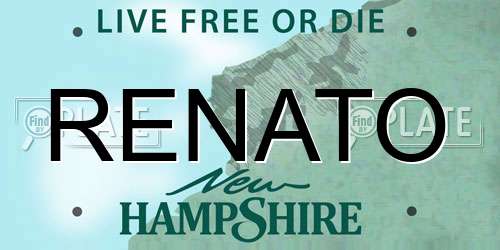 RENATO New Hampshire License Plate