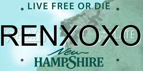 RENXOXO New Hampshire License Plate