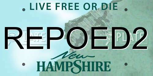 REPOED2 New Hampshire License Plate