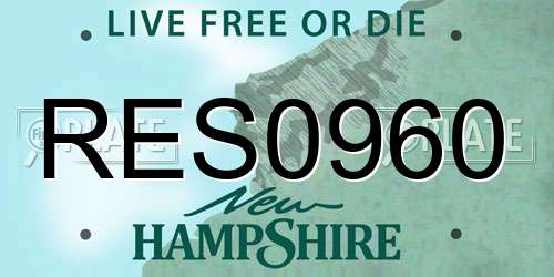 RES0960 New Hampshire License Plate