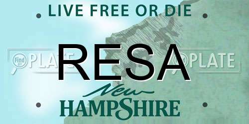 RESA New Hampshire License Plate