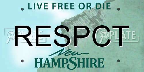 RESPCT New Hampshire License Plate