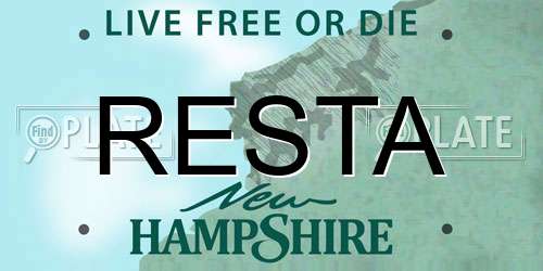 RESTA New Hampshire License Plate