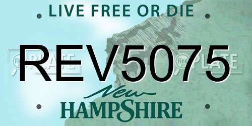 REV5075 New Hampshire License Plate