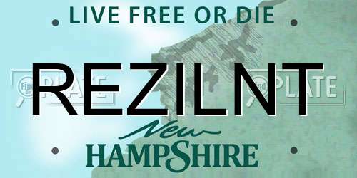 REZILNT New Hampshire License Plate