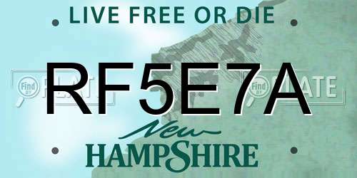 RF5E7A New Hampshire License Plate